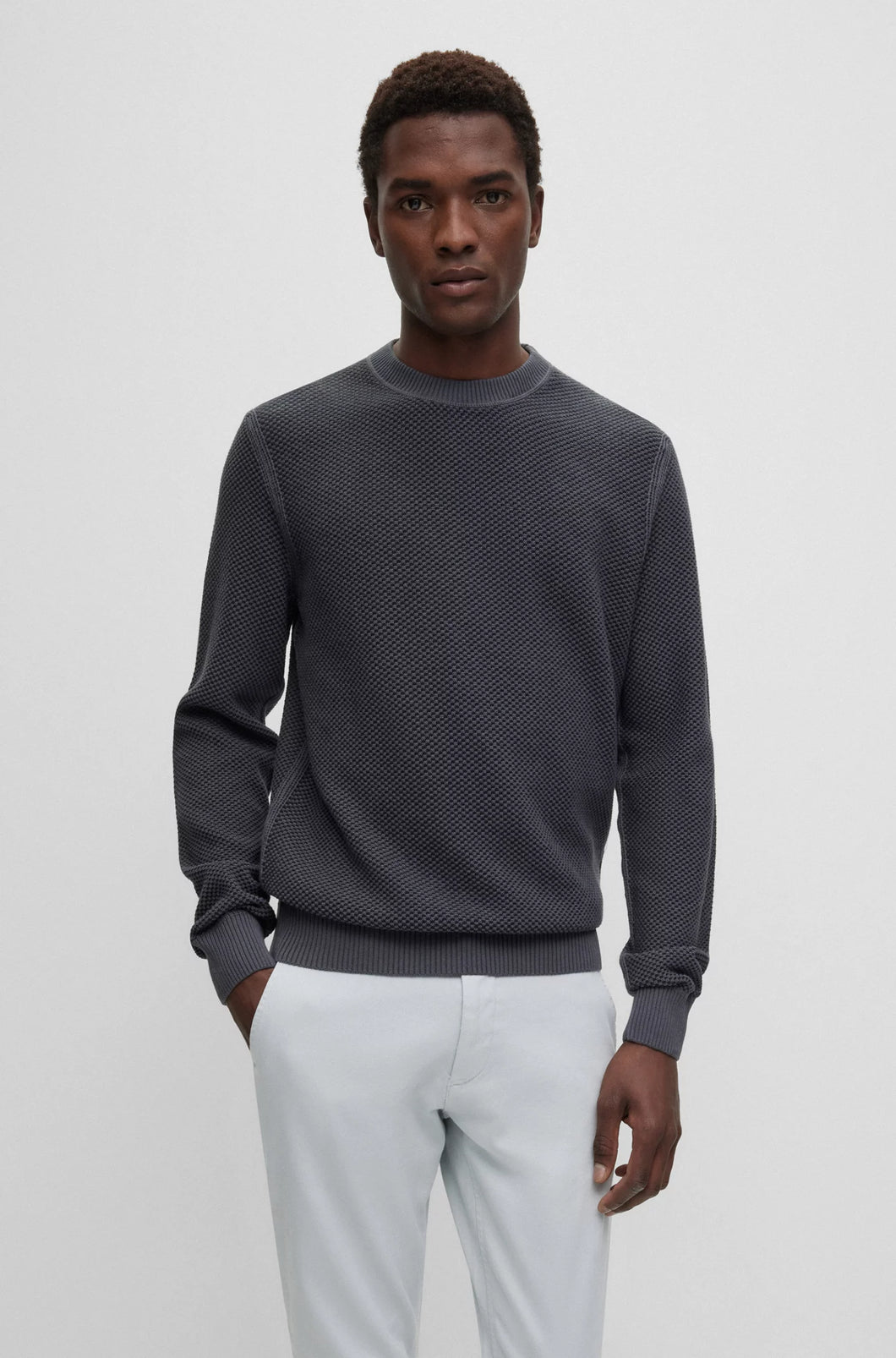 ORGANIC-COTTON SWEATER WITH RICH STRUCTURE